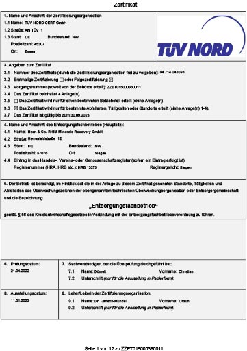 EFB Certificate